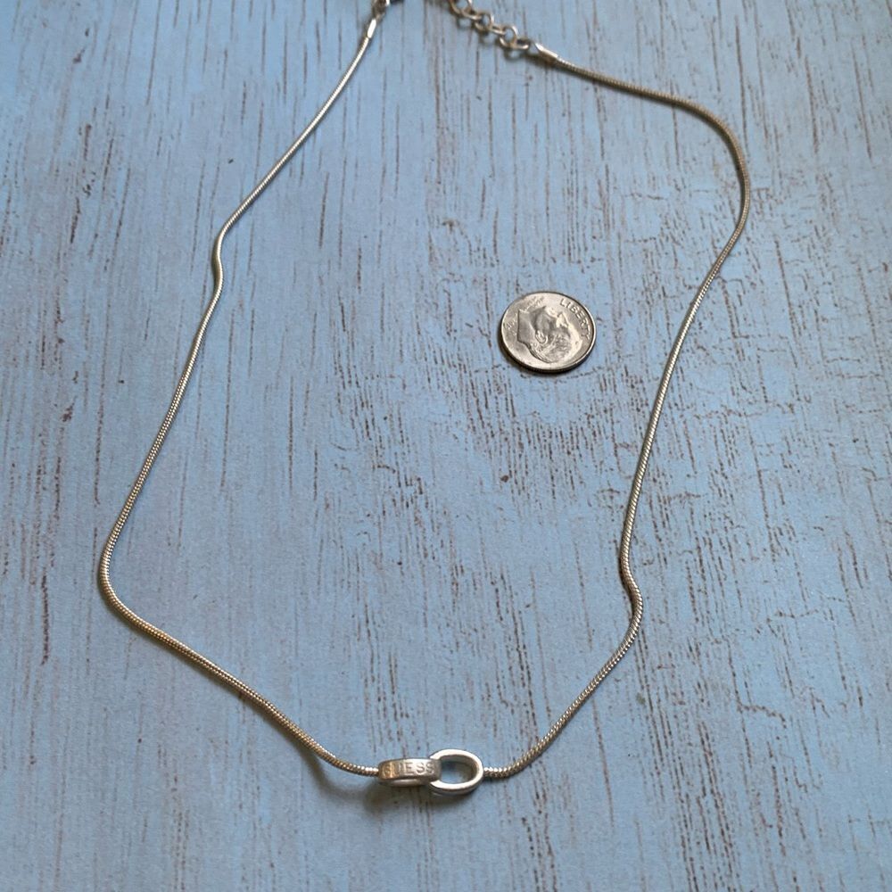 Guess‎ Silver Joined Link Necklace